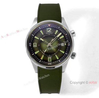 Swiss Grade One Jaeger-LeCoultre Polaris Date Cal.9015 Watch Green Dial Green Rubber Strap